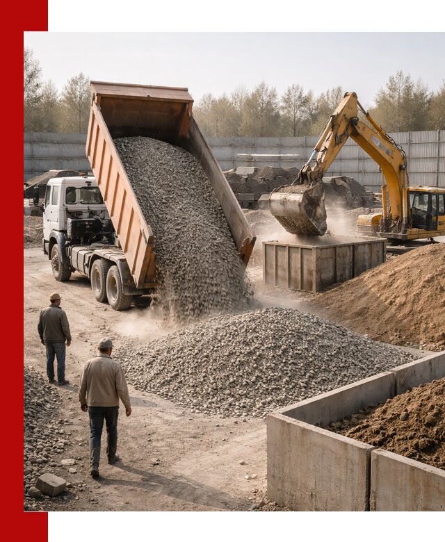 Доставка нерудных материалов с погрузкой и разгрузкой в Зеленодольске