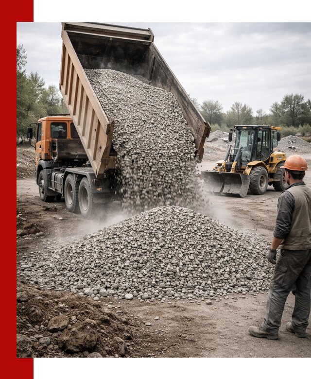 Доставка щебня в Зеленодольске крупными и мелкими фракциями