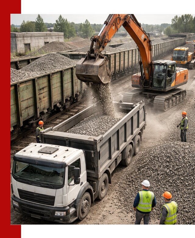 Железнодорожный щебень фракция 25–60 для поставок в Зеленодольске