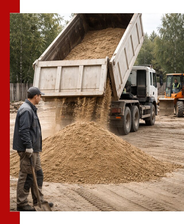 Доставка и продажа песка с разгрузкой в Зеленодольске