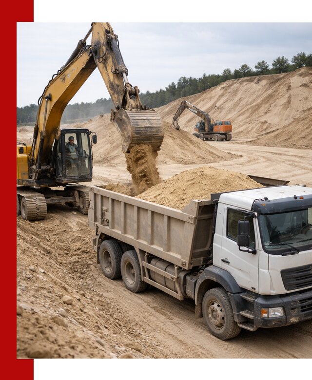 Доставка карьерного песка с самосвалами и разгрузкой в Зеленодольске