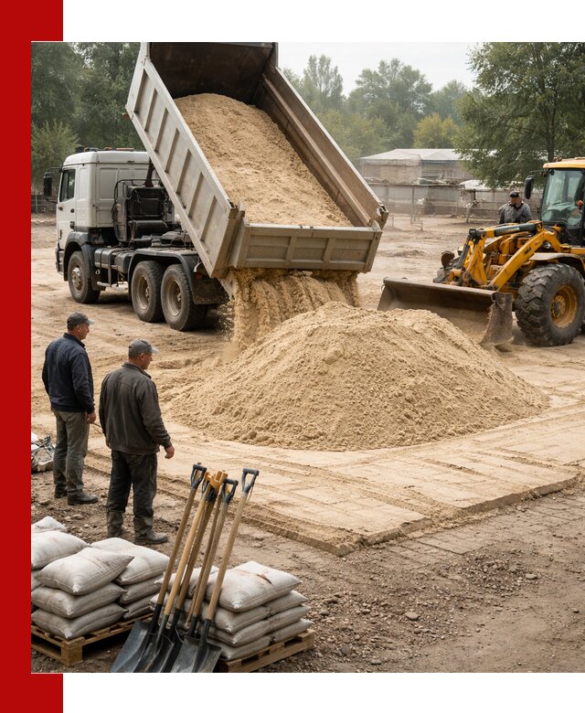 Доставка мытого песка в Зеленодольске с самосвалами по выгодной цене