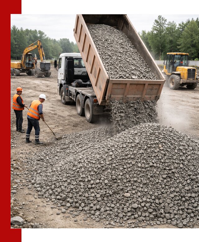 Доставка гравия фракции 40-70 в Зеленодольске оптом и в розницу