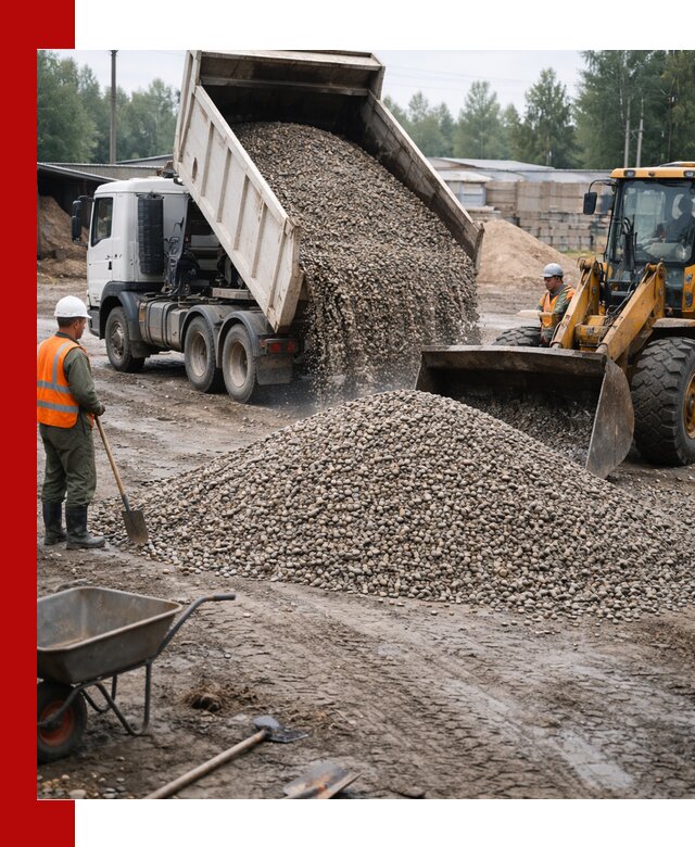 Мытый гравий с доставкой в Зеленодольске от карьера до участка