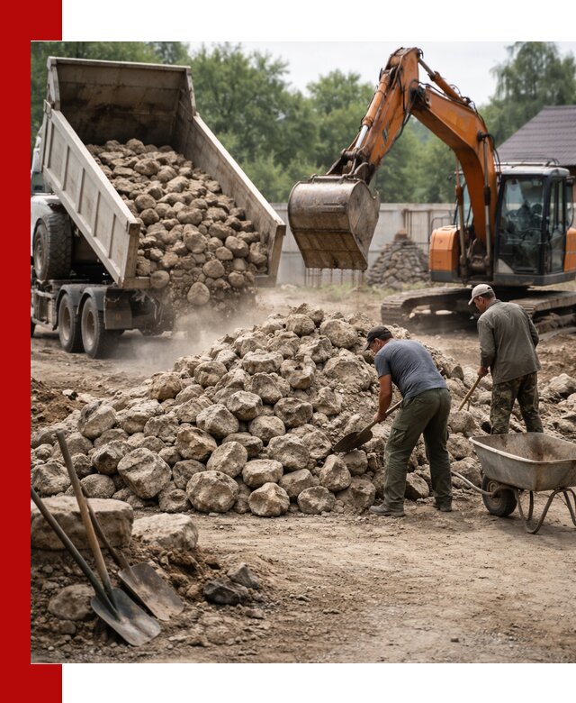 Доставка и разгрузка бутового камня в Зеленодольске