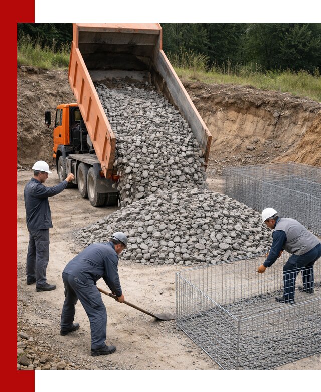 Камень для габионов с доставкой в Зеленодольске быстро и надёжно