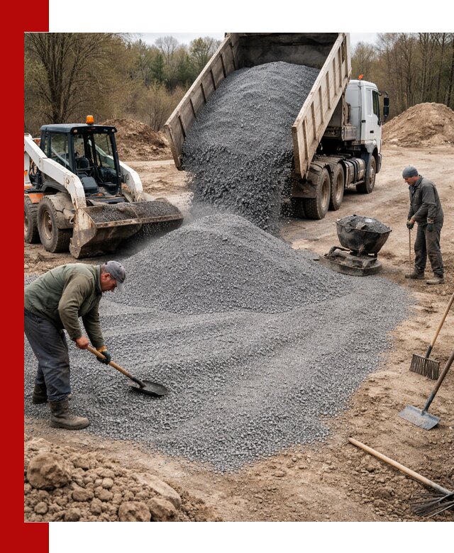 Отсев для подсыпки в Зеленодольске — доставка и подсыпка на участок