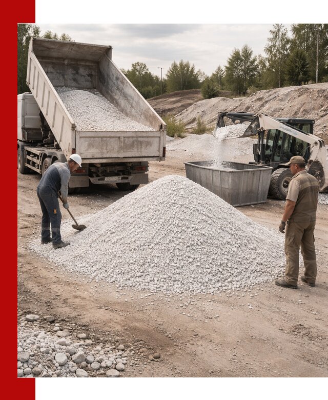 Доставка и продажа белой мраморной крошки в Зеленодольске