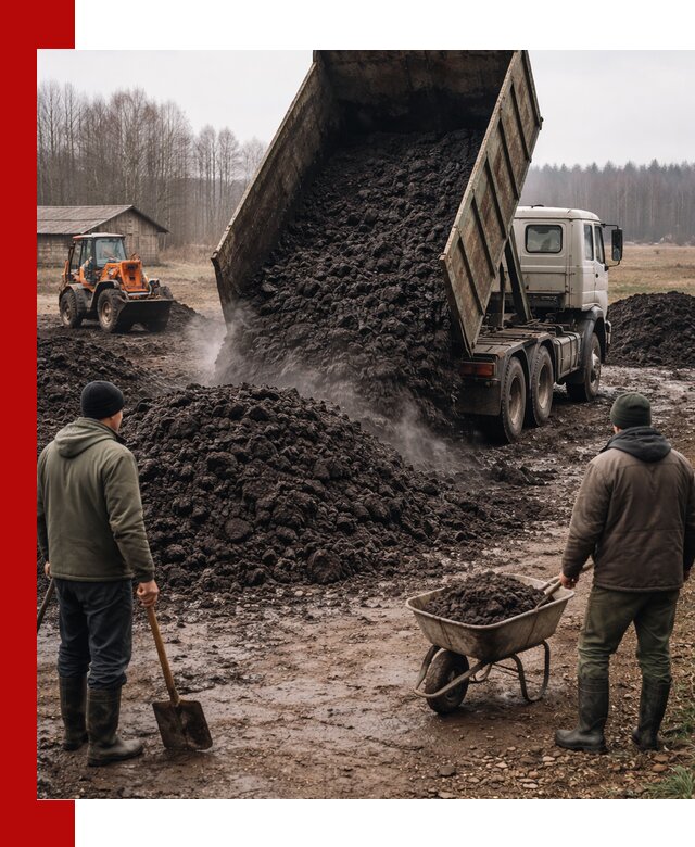 Доставка низинного торфа с разгрузкой и доставкой в Зеленодольске