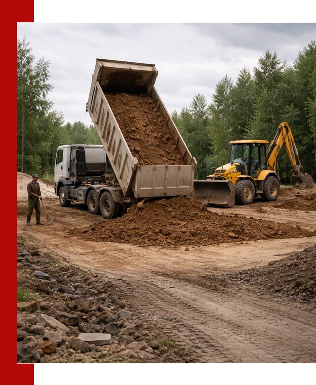 Доставка суглинка самосвалами в Зеленодольске подсыпка и планировка