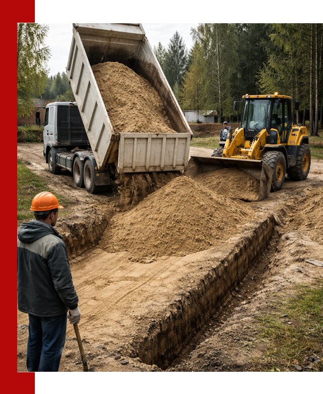 Доставка песчаного грунта в Зеленодольске для строительных работ