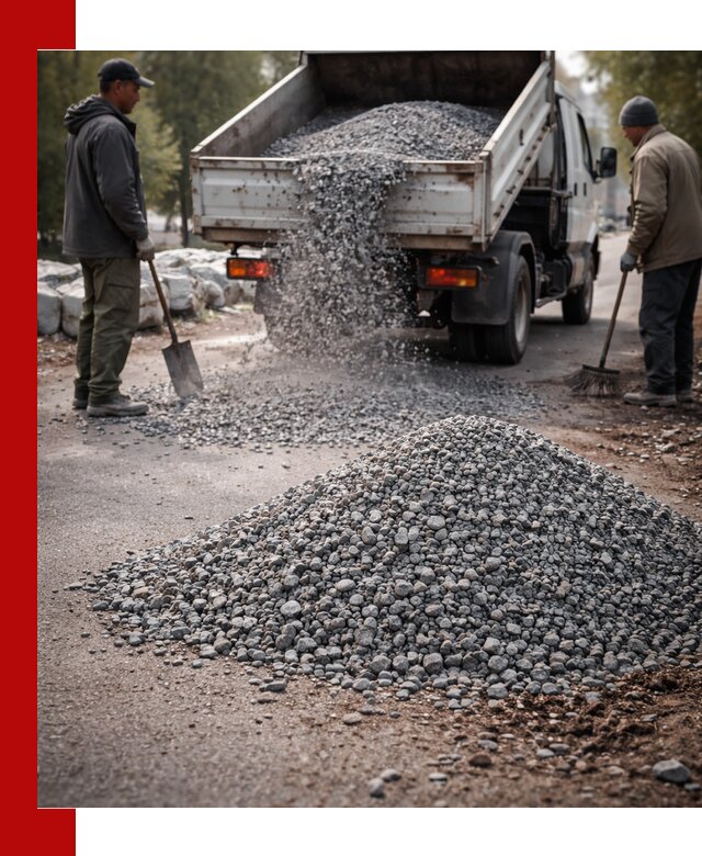 Гранитная крошка для посыпки дорог и тротуаров в Зеленодольске