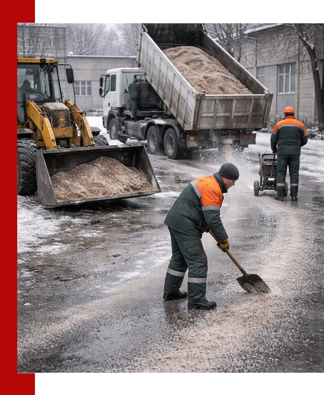 Реагент против гололеда с доставкой и нанесением в Зеленодольске