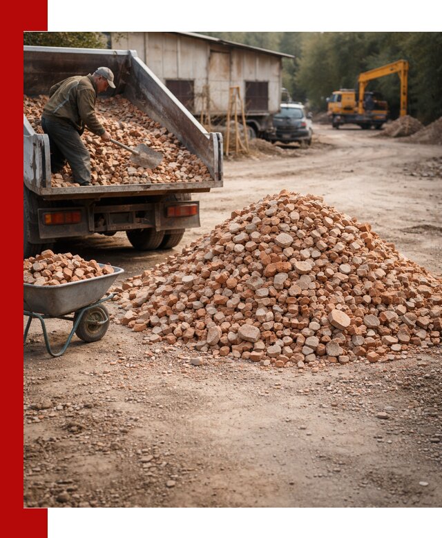 Доставка и подушка из боя кирпича с разгрузкой в Зеленодольске