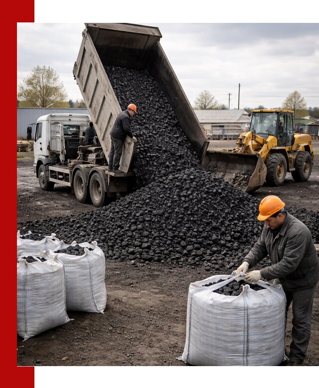 Доставка каменного угля в Зеленодольске оптом и в розницу