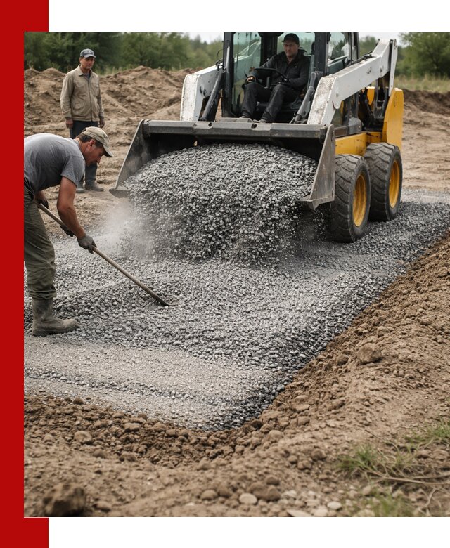 Устройство щебеночной подушки в Зеленодольске для дорог и фундаментов
